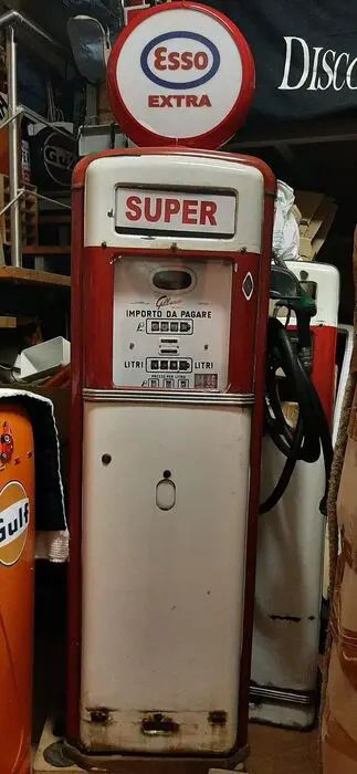 Benzinepomp/tank - Smalto - gilbarco Esso - 1950-1960