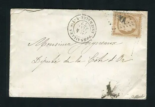 Frankrijk 1872 - Rare local letter from the National Assembly with a n° 59 - ASNA postmark