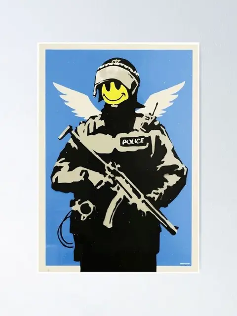Banksy (after) - Flying Copper
