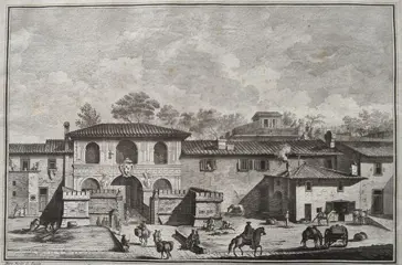 Italië, Toscana, Livorno; Bartolomeo Nerici - Veduta della Porta a Pisa di Livorno - 1781-1800