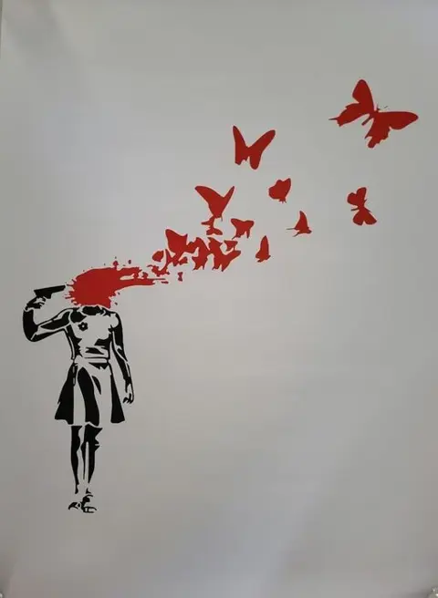 Banksy (after) - BANKSYbutterfly girl - 2020 - 2020s