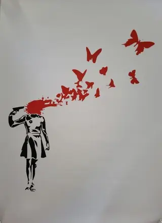 Banksy (after) - BANKSYbutterfly girl - 2020 - 2020s