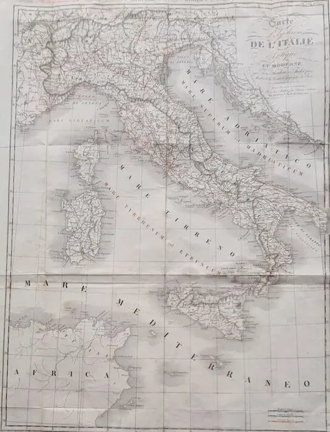 Italië; Tardieu e Audot - Carte polychrome de l'Italie antique et moderne - 1821-1850