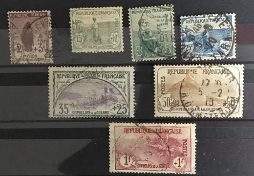 Frankrijk 1917 - Orphans 10% of the rating (€1,000) - YT148 à 154