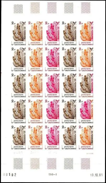 Andorra 1981 - Beautiful and rare Andorra sheet, colour proof, Yvert N°299 year of the disabled