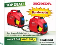Honda Eu10i Bundelactie 2x generator met parallelkabel noodstroom