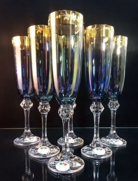 F.lli Fumo cristalleria - Champagneglazen (6) - .999 (24