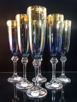 F.lli Fumo cristalleria - Champagneglazen (6) - .999 (24