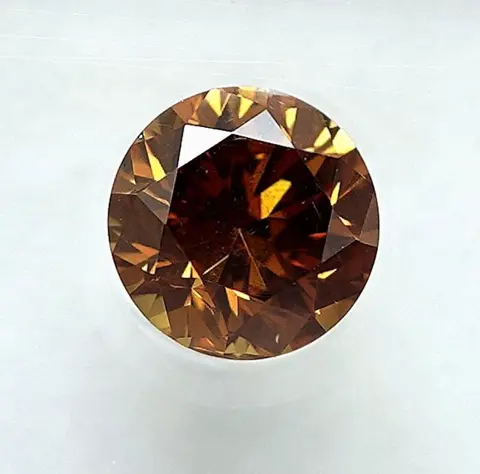 Diamant - 0.29 ct - Briljant - Natural Fancy Intense Orangy