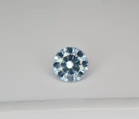 Diamant - 0.17 ct - Briljant, Rond - Fancy Greenish Blue -