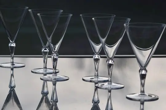 Val Saint Lambert - Groot glas (6) - Art Deco - Kristal -