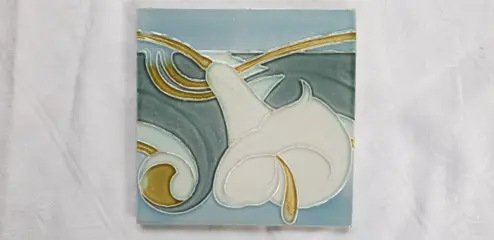 Le Glaive - Art Nouveau tegel (15,2 x 15,2 cm) met daarop