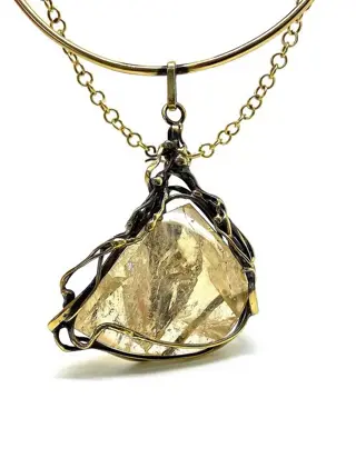 Citrine Hanger amulet met ketting - 113.8 g