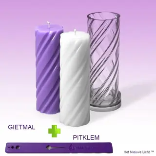 Kaarsenmal Spiraal cilinder 50x152 mm