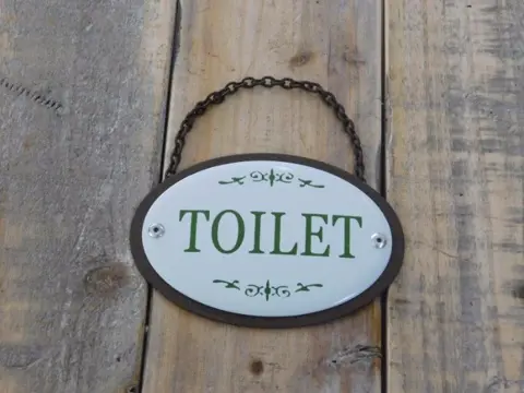 Deurbordje toilet , WC bord , emaille , kado