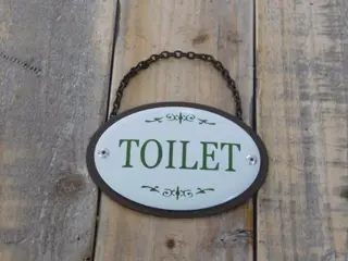 Deurbordje toilet , WC bord , emaille , kado