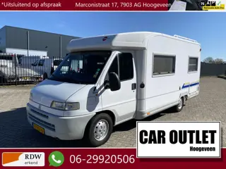 Fiat Burstner T604 2.8L 115Dkm, Ruime Camper met Toilet, Douche en vast 2 persoons bed, nw. APK – In
