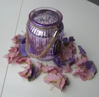 VAASJE PAREL/ WINDLICHT PURPLE 14,5 CM HORTENSIA BLAADJES Nieuw