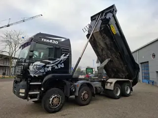 MAN TGA 41.430 / 8X8 / 2XBIG AXLE / FULL STEEL / DRUM BRAKES / MEILLER TIPPER / AIRCO / MANUAL / EUR