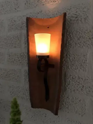 Dakpan als windlicht , wandlantaarn ,veranda windlicht