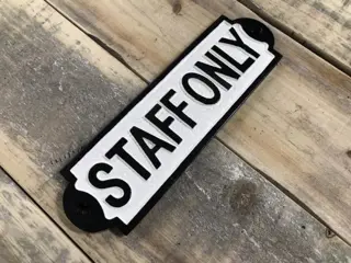 Deurbord , emaille deurbord , personeel deurbord