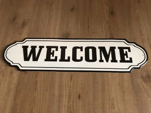 Naambord , welkom , tekstbord