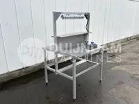 Werktafel Roestvrij staal, dubbelzijdig, met verlichting, 100 x 100 cm