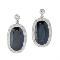 Transitional Belle Époque to Early Art Deco Sapphire and Diamond Drop Earrings