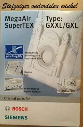 Bosch MegaAir SuperTex Type: GXXL/GXL stofzuigerzakken