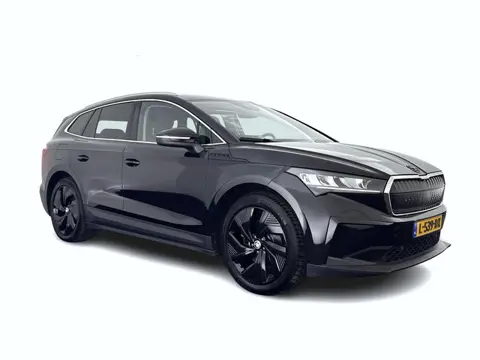 Škoda Enyaq iV 60 Sport [ 3-Fase-11kW ] {SOH-87%} (INCL-BTW) *LEATHER-FABRIC | FULL-LED | ADAPTIVE-C