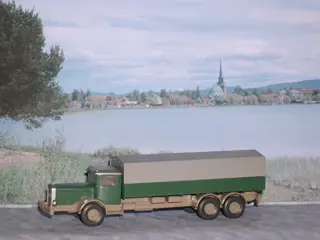 2x Mercedes L1000 motorkapvrachtwagen Wiking