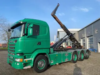 Scania R520 V8 / 8X4 / BIG AXLE / AJK HOOKLIFT 30TON / LIFT+LENKACHSE / NAVI / LEATHER / FULL-AIR / 