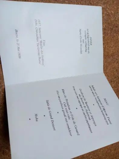 Menukaart, marie - cecile moerdijk