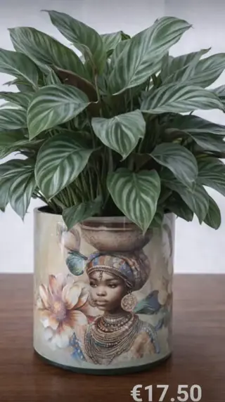 Glazen Decoupage vaas