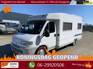 Fiat Burstner T604 2.8L 115Dkm, Ruime Camper met Toilet, Douche en vast 2 persoons bed, nw. APK – In