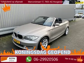 BMW 1 Serie Cabrio 118i High Executive 133Dkm.NAP, AUTOMAAT, Leer, Clima, CC, LM, Afn.Trekh, nw. APK
