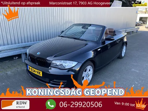BMW 1 Serie Cabrio 118i Leer, Clima, Stoelvw, CC, Carplay, Windscherm, LM, nw. APK – Inruil Mogelijk
