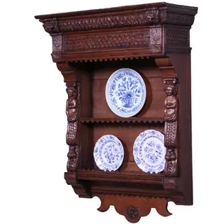 Wandkastje of wandrek met renaissance steekwerk 17e eeuw en later