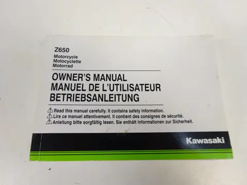 INSTRUCTIEBOEKJE Kawasaki Z 650 2017 - 2019