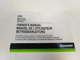 INSTRUCTIEBOEKJE Kawasaki Z 650 2017 - 2019