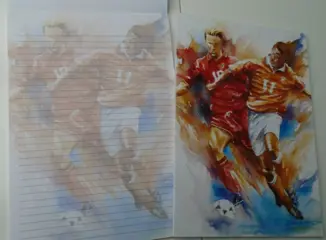 SCHRIJFBLOK VOETBAL A4 GELIJND PAPIER MET DECOR.