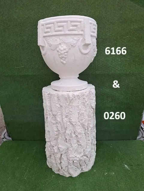 Griekse Planten bak met zuil boomstam. nr 6166 & 0260.