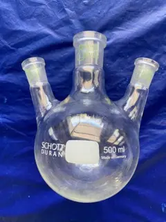 Rondbodemkolf 500ml 3-hals (laboratorium,destillatie)