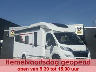 LMC 730 Tourer lift 165 PK enkele bedden+hefbed dakairco hordeur grote garage fietsenrek grote garag