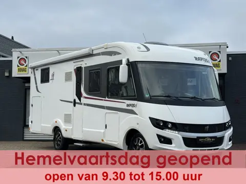 RAPIDO 896 F 160 PK face to face slechts 12.000 dkm Queensbed+hefbed luifel 2x tv camera grote garag