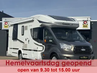 Chausson Flash 718 EB queensbed+hefbed fietsenrek zonnepaneel elktr schotel tv hordeur remis plisse