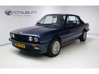 BMW 3 Serie Cabrio 320i E30 6 cilinder handgeschakeld! Grijs lederen interieur, Stuurbekrachtiging, 