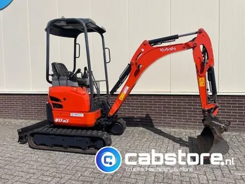 Kubota u17-3 - Midi graafmachine - Bouwjaar 2016 - Draaiuren 4435 - Zwenkgiek - Onderwagenverstellin