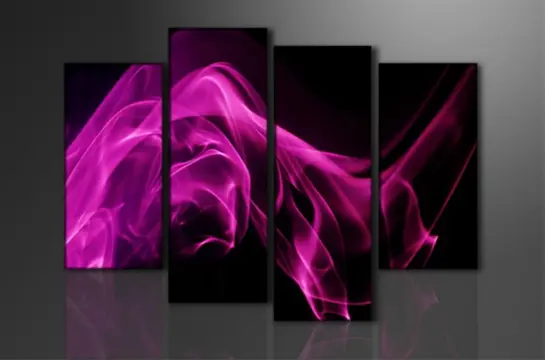 Nieuw canvas schilderij 4-luik Pink Smoke 130 x 80 cm