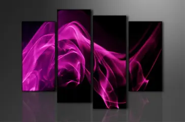 Nieuw canvas schilderij 4-luik Pink Smoke 130 x 80 cm